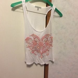 White crop top with a cute design