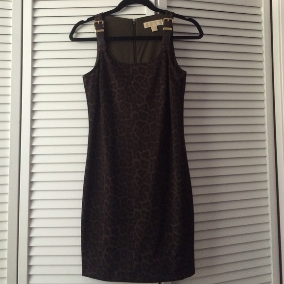 MK Buckle Strap Cheetah Dress