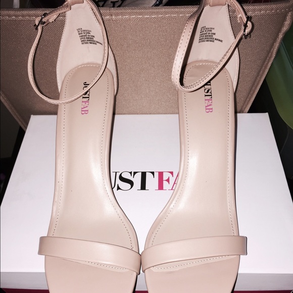 Just Fab nude ankle strap 3in heels never worn.