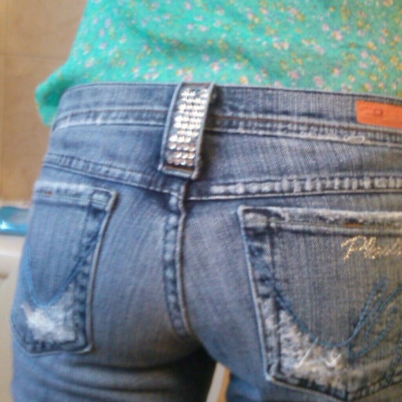 Distressed Bell Bottom Jeans - Picture 2 of 2