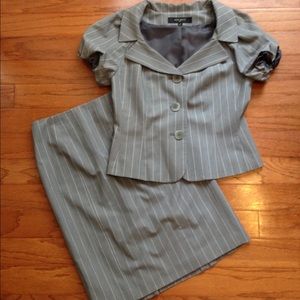 Grey pinstripe short sleeve Nine West Suit