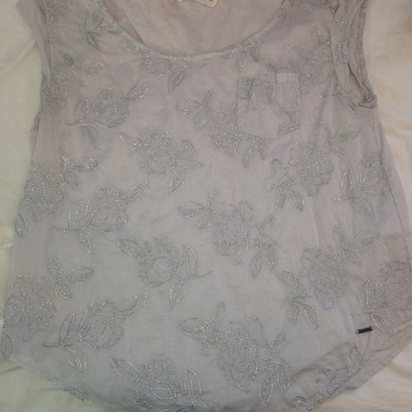 Boxy grey shine fashion top