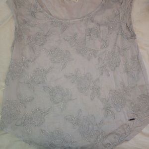 Boxy grey shine fashion top