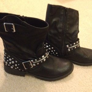 Black studded boots