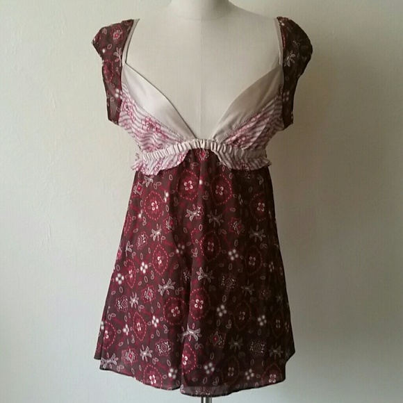 Free People Brown Print Blouse 12