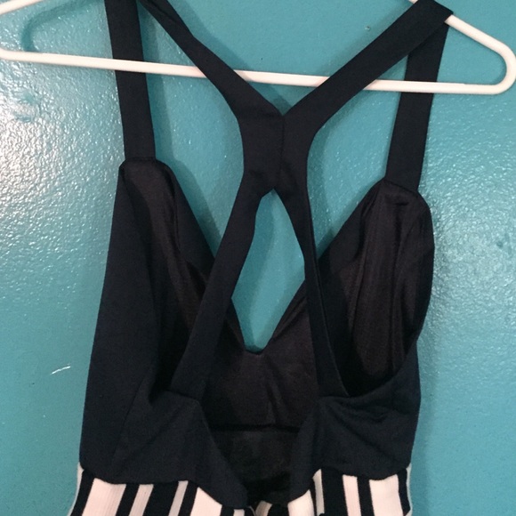 Navy Blue and Black & White striped dress - Picture 3 of 3