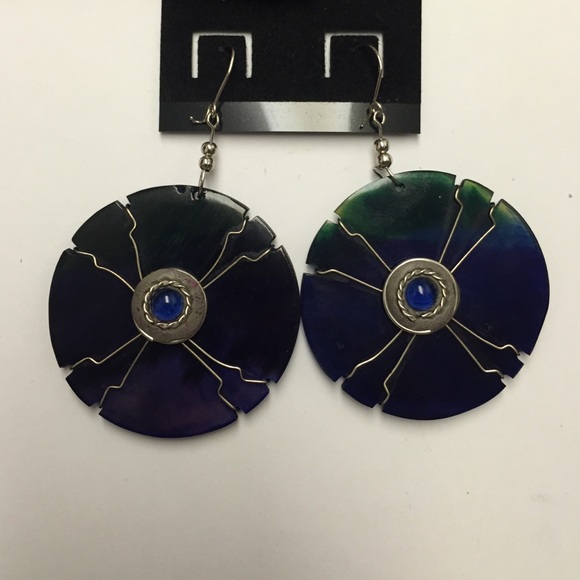 Brand new Vintage Blue/green Round handmade Earrings.