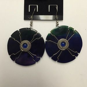 Brand new Vintage Blue/green Round handmade Earrings.