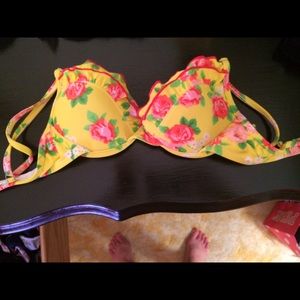 Floral push up target bathing suit top