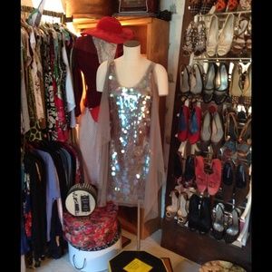 Sequin bandage dress.