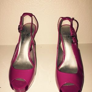 Fuchsia colored pumps