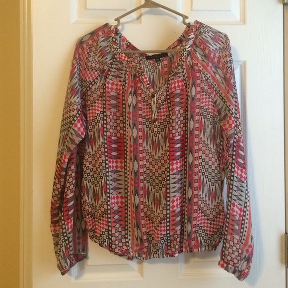 Aztec printed blouse size medium