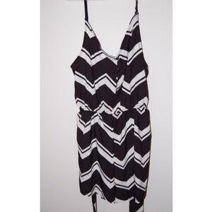 Black and White Striped Romper