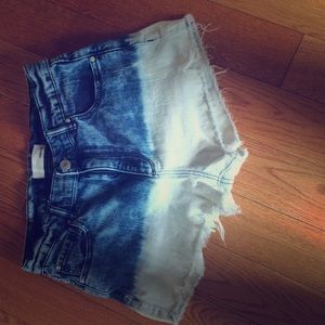 Ombré denim shorts