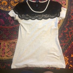 Lace embellished top