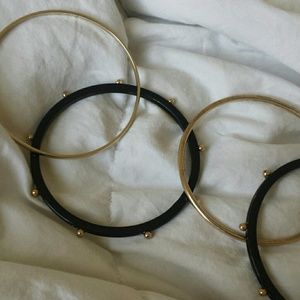 Forever21 Gold and Black Bangles