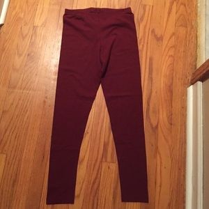 Red/maroon leggings