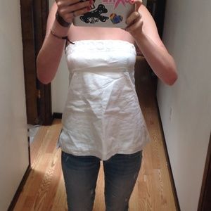 White tube top with detail