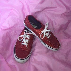 Authentic Glittery Red Vans