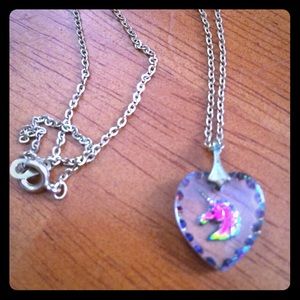 Iridescent unicorn necklace
