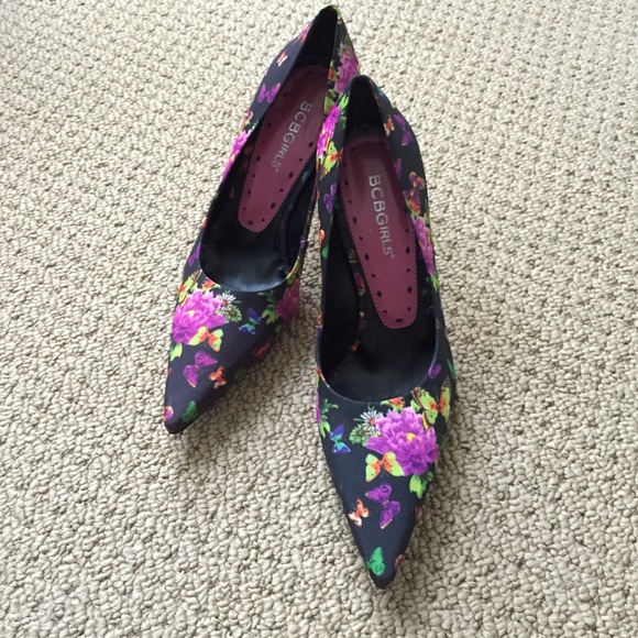 BCBGirls floral shoes.