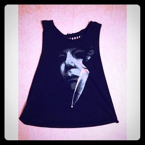 Halloween shredded back tank