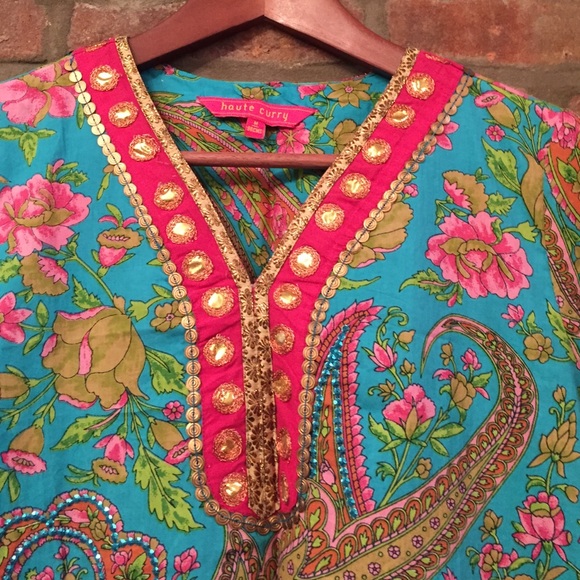 Cotton Paisley Indian Dress - Picture 2 of 4