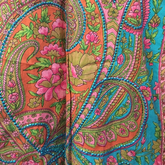 Cotton Paisley Indian Dress - Picture 3 of 4