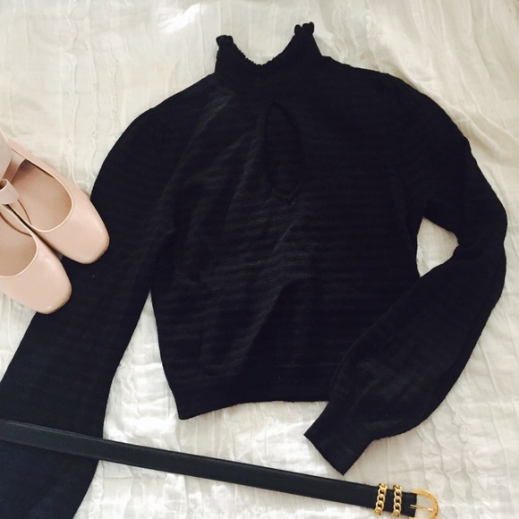 NANETTE LEPORE keyhole striped sweater