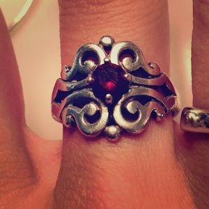 James Avery Spanish lace ring with garnet