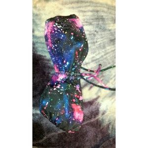 galaxy / paint splatter bikini top