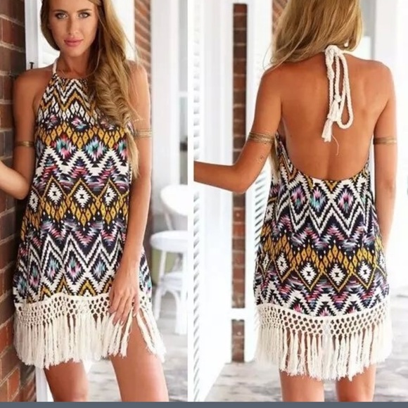 Dresses & Skirts - BOHO SUMMER DRESS WITH TASSELS NEW WITHOUT A TAG