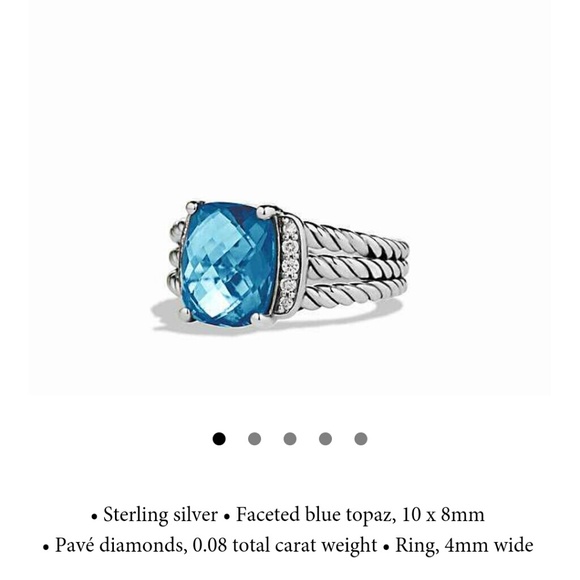 David Yurman Jewelry - DY Petite Wheaton ring wit BlueTopaz& Diamonds