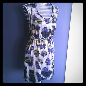 Abstract Print Dress with Open Back