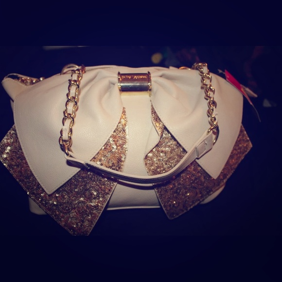 Betsy Johnson Gold Bow Purse