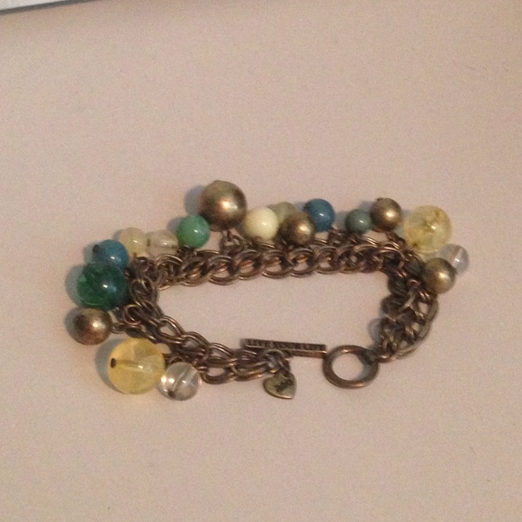 Rusted gold dangle bracelet