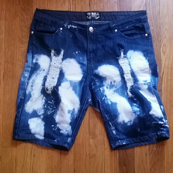 Jeans shorts above the knee