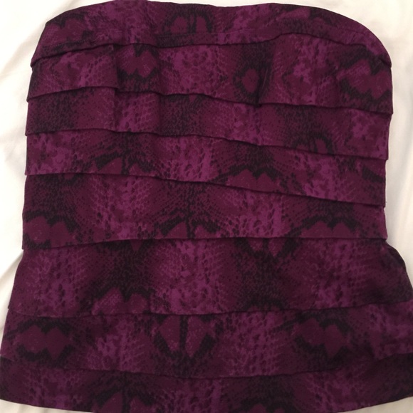 WHBM Purple black snake print bustier. Size 6