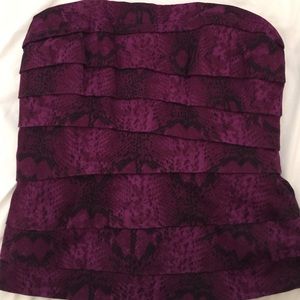 WHBM Purple black snake print bustier. Size 6