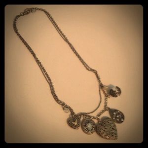 Rustic gold dangle necklace