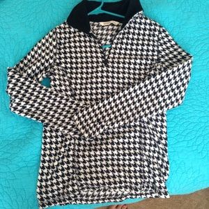 Houndstooth 1/4 zip fleece