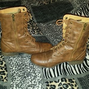 Brown vintage combat boots
