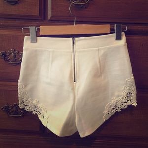 Urban Outfitters High-Waisted White Lace Shorts