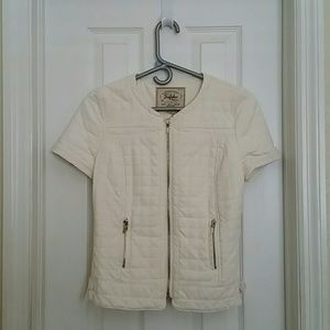 Faux leather quilted shirt