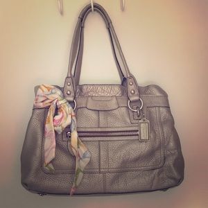 Silver coach purse