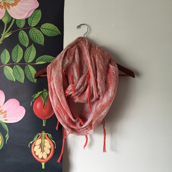 Nordstrom Coral Infinity Scarf with Trim