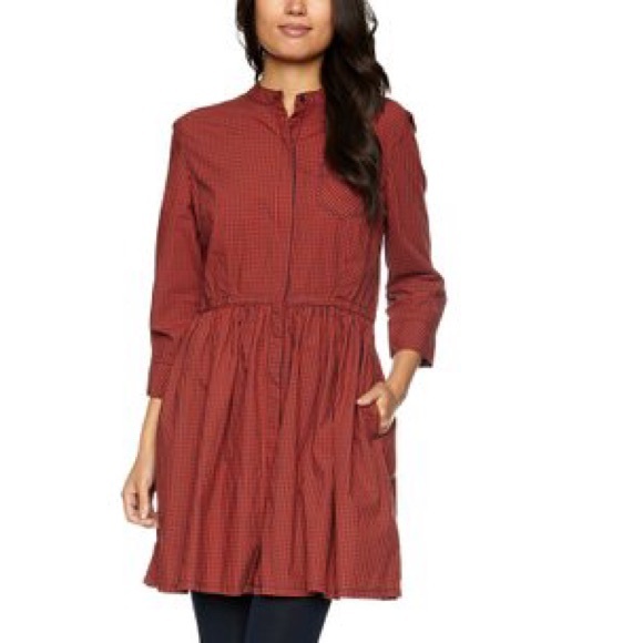 LEVI's GINGHAM CHECK DRESS - ENAMEL ORANGE PLAID