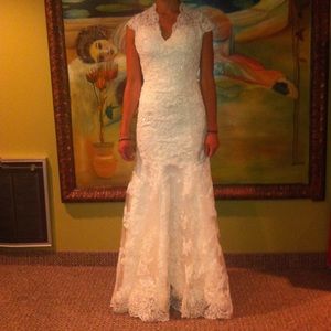 Custom wedding dress gown beaded lace fits 0-2-4