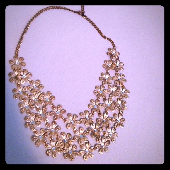 Gold floral statement necklace