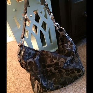 Large Coach blue and grey handbag